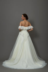 Görseli Galeri görüntüleyiciye yükleyin, a kesim gelinlik modeli dantel gelinlik modeli