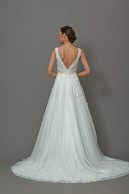 Load image into Gallery viewer, a kesim gelinlik modeli dantel gelinlik modeli