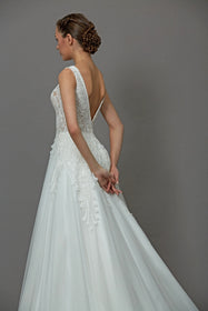 Load image into Gallery viewer, a kesim gelinlik modeli dantel gelinlik modeli