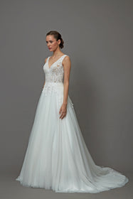 Load image into Gallery viewer, a kesim gelinlik modeli dantel gelinlik modeli