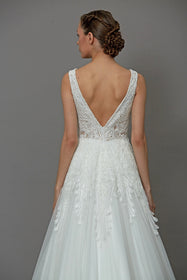 Load image into Gallery viewer, a kesim gelinlik modeli dantel gelinlik modeli