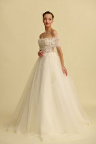 Load image into Gallery viewer, Akay kabarık prenses gelinlik modeli, düğün için ihtişamlı kabarık etekli gelinlik