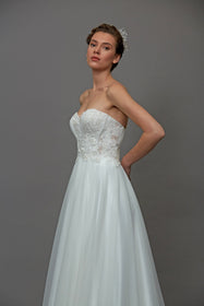 Load image into Gallery viewer, straplez gelinlik modeli helen gelinlik modeli
