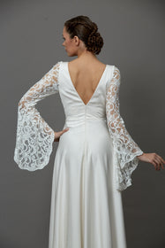 Görseli Galeri görüntüleyiciye yükleyin, Akay nikah gelinlik modeli modern detaylarıyla düğün gelinliği
