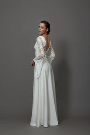 Görseli Galeri görüntüleyiciye yükleyin, Akay nikah gelinlik modeli modern detaylarıyla düğün gelinliği
